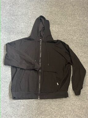 Eddie Bauer Black Full-Zip Hooded Sweatshirt, XL
